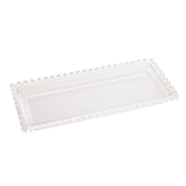 Imagem de Travessa de Cristal Retangular Coração Transparente 30x13cm Lyor