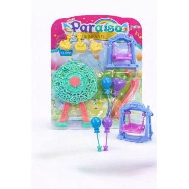 Imagem de Mini Paraíso Brinquedo Playset Parque Diversão Acessórios Colorido - D