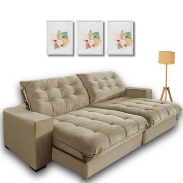 Imagem de  Sofá Retrátil e Reclinável 2,70m com Molas Ensacadas.