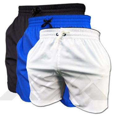 Imagem de Kit 3 Short de Elastano Dry fit Bermuda de Praia Piscina e Academia - 