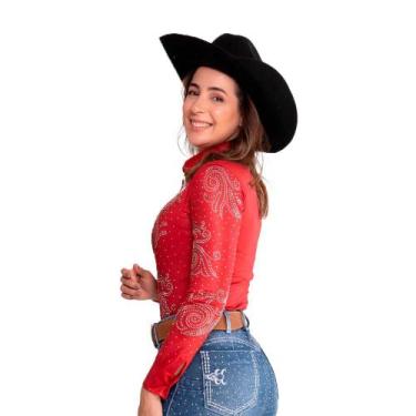 Imagem de Body Cirre com Strass Lucy Country City Lançamento Original, Vermelho,