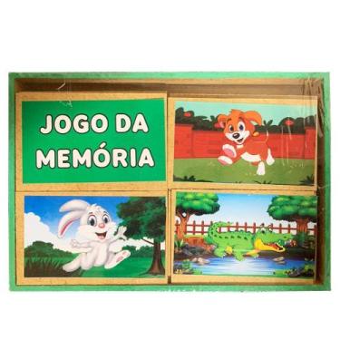 Imagem de Jogo da Memória Animais Brinquedo Educativo em Madeira - Tralalá