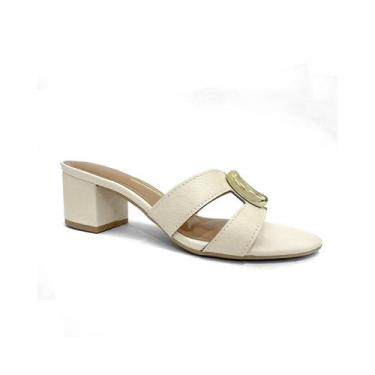 Imagem de Tamanco Vizzano Salto Bloco 6291.1187 Branco Off, 38, Branco off