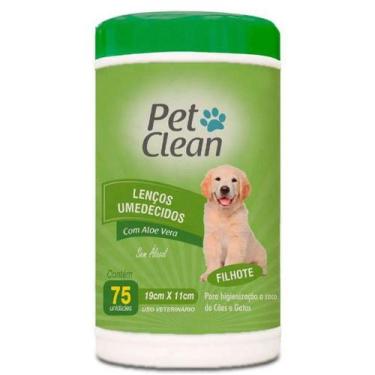 Imagem de Lenço Umedecido 75 Unid Pet Clean Cachorro Gato Cães Pet