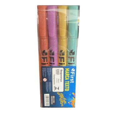 Imagem de Marca Texto Glitter First Bikes BM 3118 Conjunto com 4 Unidades Tons Pastel para Estudos Sortidas