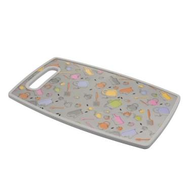Imagem de Tábua para Corte de Plástico Kitchen Cinza 37cm x 23cm x 1cm - Lyor