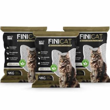 Imagem de Kit 3 Areia Higienica FiniCat Natural 12kg Alta Absorção