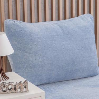 Imagem de Fronha Plush Flannel 100% Poliéster 50x70cm Bene Casa Azul Claro