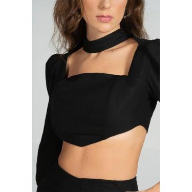 Imagem de Top Cropped Passion - Preto - Amey, P