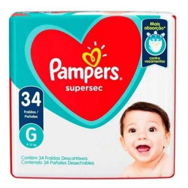 Imagem de Fralda Descartável Pampers Supersec Tamanho G 34 unidades, G