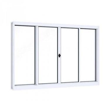 Imagem de Janela de Aço de Correr 100x120cm 4 Folhas com Vidro Liso Riobras Bran