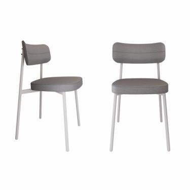 Imagem de Cadeira Alloa Fixa com 4 Pés 50 x 44,7 x 83,8 cm com 2 Unidade Cinza -
