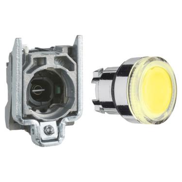 Imagem de Botão Luminoso XB4BW3761 com 1 na e Face Amarela 22MM Bivolt Branco Schneider Electric