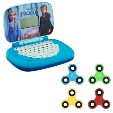 Imagem de Kit Laptop Infantil Educativo Candide Frozen Bilíngue + 1 Fidget Spinn