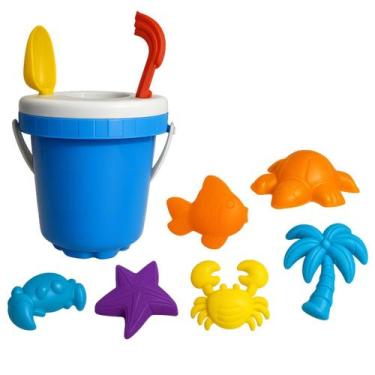 Imagem de Kit Castelão Areia Praia Parque Azul + Acessórios