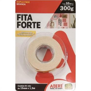 Imagem de Fita Dupla Face Adere Forte Espuma Branca Decoracao Artesanato 19Mm X 