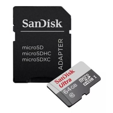 Imagem de Cartão De Memória Sd Sdhc Sandisk Ultra 64 Gb Com Adaptador Original