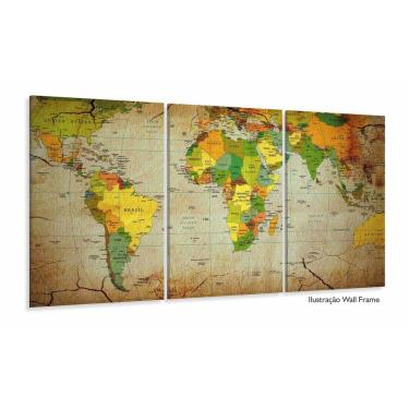 Imagem de Quadro decorativo Mapa Mundi Vintage - Tela em Tecido
