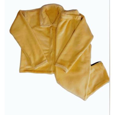 Imagem de Pijama de Inverno Thamawey Aberto Feminino Amarelo