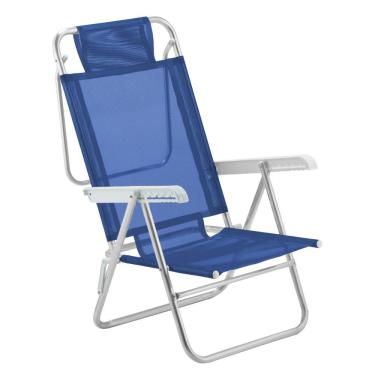 Imagem de Cadeira De Praia Reclinável Sun Glow Alumínio Azul Marinho