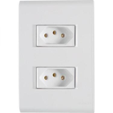 Imagem de Conj 4x2 2 Tomadas 2p+t Tramontina 10 A 250 V Liz Branco