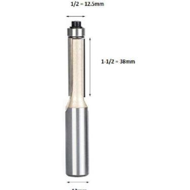 Imagem de Fresa Reta Longa Com Rolamento 12MmX 12.5MmX38Mm Luthier
