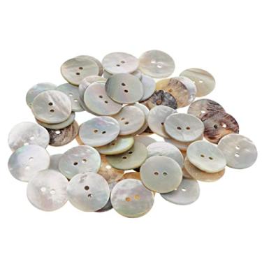 Imagem de Colcolo 50 Peças Botão Madrepérola Cinzento 20 mm Shell Redondo