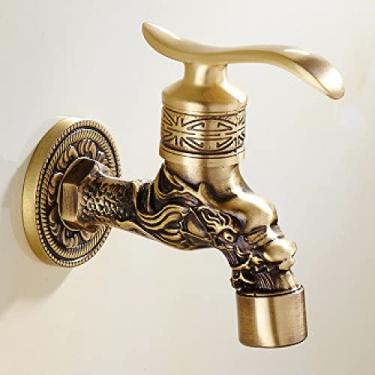 Imagem de Torneira decorativa de latão ao ar livre jardim bibcock torneira antiga retrô máquina de lavar banheiro torneira varanda antigo esfregão torneiras de luxo, 8, china
