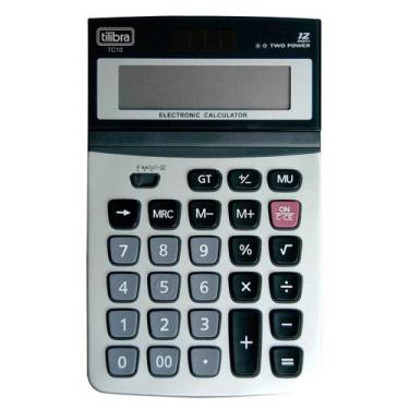 Imagem de Calculadora De Mesa 12 Dígitos Grande Aço Escovado Tc10 Cinza - Tilibr