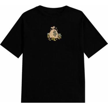 Imagem de Camiseta Masculina Preta Camisa Blusa Estampas Variadas 100% Algodão -