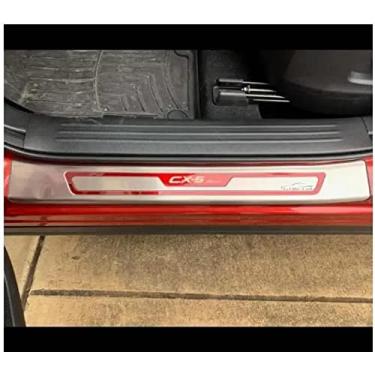 Imagem de GZBFTDH Proteção de Peitoril Soleira da Porta, para Mazda CX5 cx5 2017-2022 Carro Acessórios, Aço Inoxidável Kick Plate Guard de Pedal de Limiar Protetor, Peças para Automóveis