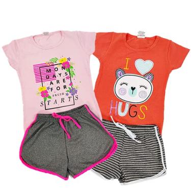 Kit Conjunto Infantil Juvenil Com 2 Peças Camisa e Bermuda 2 anos