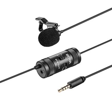 Imagem de Chusui BY-M1 Pro II Microfone Universal Clip-on Omni-direcional Condensador Lapel Mic 3.5mm TRRS Plug 6M Cabo Longo Plug-and-Play para Smartphone Câmera Filmadora Gravador de Áudio Computador