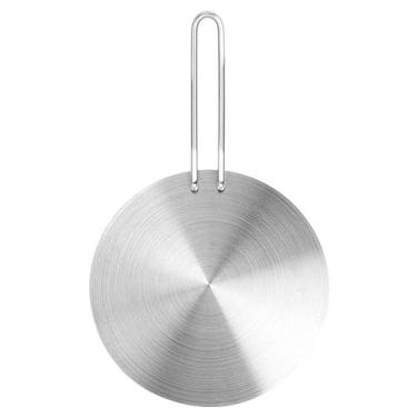 Imagem de Difusor de calor, placa difusora de indução de aço inoxidável com alça dobrável para fogão a gás elétrico placa de fogão de indução de indução de vidro difusor de calor placa de fogão