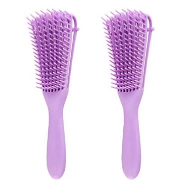 Imagem de Escova de desembaraçamento de cabelo ARTIBETTER 2 peças massageador de couro cabeludo pente polvo pente massageador de couro cabeludo para adultos e crianças (roxo)