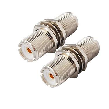 Imagem de Adaptador de 2 peças RF conector UHF SO-239 fêmea porca para adaptador de painel anteparo SO239 Jack