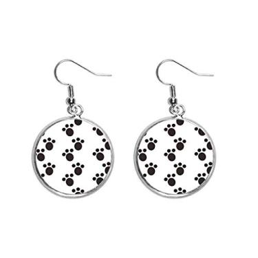 Imagem de Brinco feminino com garra de cachorro e estampa de pata protege a orelha de animal, pingente de prata