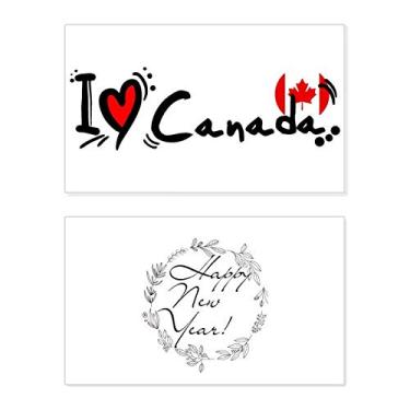 Imagem de I Love Canada Bandeira de Palavra Coração Ano Novo Festival Cartão Bless Mensagem Presente