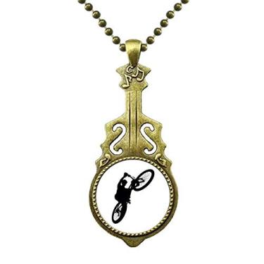 Imagem de DIYthinker Sports Ride Jumping Bicycle Player Necklace Antique Guitar Jewelry Music Pendant