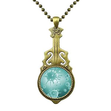 Imagem de DIYthinker Colar com estampa de microscópio de imagem de célula de criatura, joia antiga com pingente de música