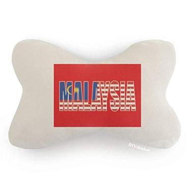 Imagem de DIYthinker Almofada de almofada para decoração de pescoço com nome da bandeira da Malásia