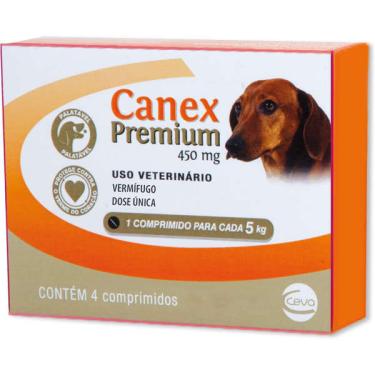 Imagem de Vermifugo Ceva Canex Premium 450 mg para Cães até 5 Kg - 4 Comprimidos