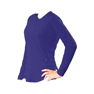 Imagem de Camiseta Feminina com Proteção Solar UV 50+ Manga Longa Mullet Azul Aquarela Vitho