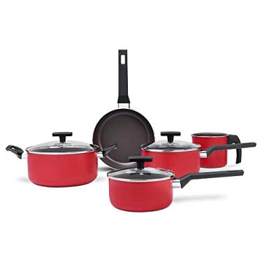 Imagem de Brinox - Jogo de Panelas 5 Peças Ceramic Life Preserve - Vermelho