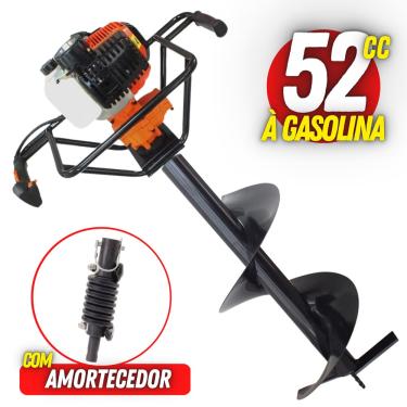 Imagem de Perfurador de Solo Vulcan Trent VPS520 2T 52cc 2,5hp Ideal nas Instalações de Mourões, Estacas e Palanques Com Broca 80x30cm Pino Trava + Amortecedor