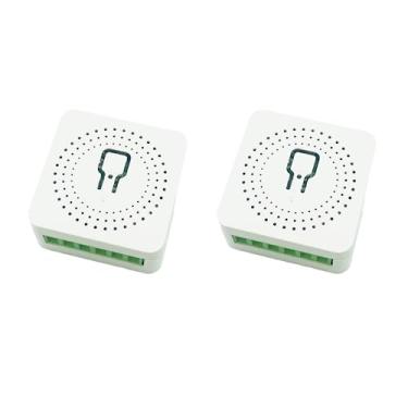 Imagem de Zigbee Mini interruptor de relé DIY funciona com Alexa e Google Home SmartThings, aplicativo e controle de voz, Hub ZigBee necessário. 16A (pacote com 2)
