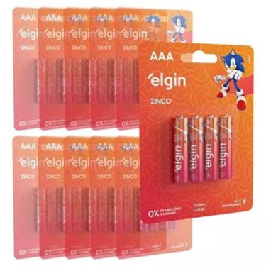 Imagem de 40 Pilhas De Zinco 1,5v Aaa Elgin - 10 Cartelas 4 Unidades