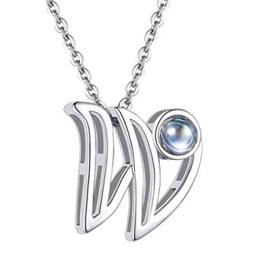 Imagem de GOLDCHIC JEWELRY Colar com inicial I Love You, colar com foto personalizada em 100 idiomas para mulheres, de Natal para namorada e esposa, 46+5cm(18"+2''), Pedra de tecnologia nano, Sem Pedra Preciosa