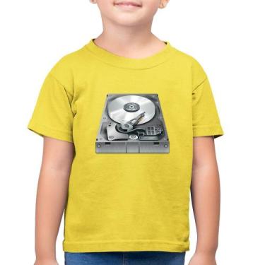 Imagem de Camiseta Algodão Infantil Disco Rígido Hd - Foca Na Moda
