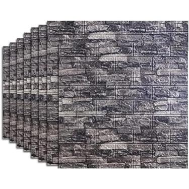 Imagem de Papel De Parede De Tijolo 70x77cm, Painéis De Parede 3D, Espuma 3D De Tijolo PE DIY Adesivo De Parede Papel De Parede Autoadesivo Com 10 Peças,G,20 Unidades,Striking44